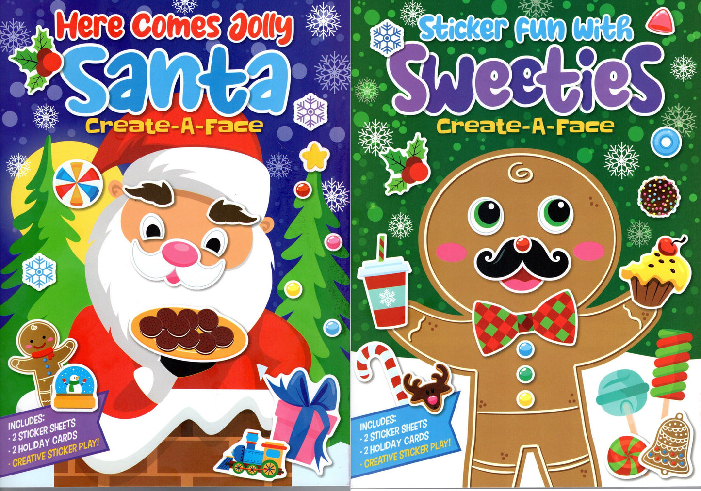 Christmas Sticker Book - (Santa, Sweeties) (Set of 2 Books)
