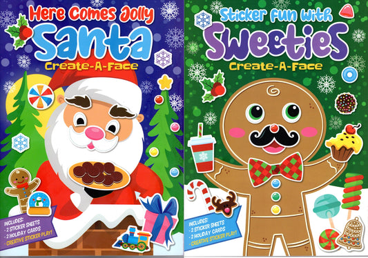 Christmas Sticker Book - (Santa, Sweeties) (Set of 2 Books)