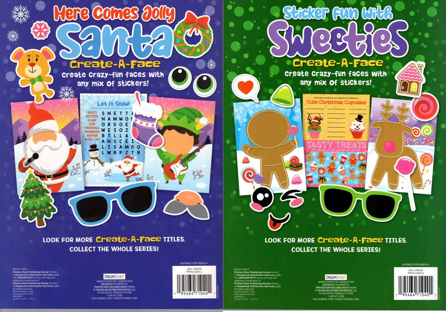 Christmas Sticker Book - (Santa, Sweeties) (Set of 2 Books)