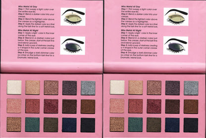 Italia Deluxe MISS METAL 15 Colors Metal Eyeshadow Palette (Set of 2)