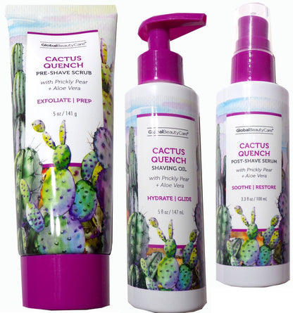 Global Beauty Care Cactus Quench Shaving Set (3-Piece Collection)