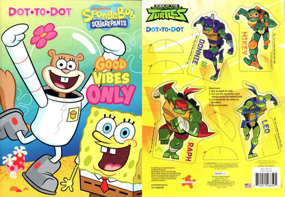 Nickelodeon Ninja Turtles & SpongeBob - Dot to Dot - Activity Books (Set of 2 Books)