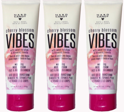 Hard Candy Body Cherry Blossom Vibes mud to foam Face & Body cleanser (Set)