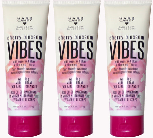 Hard Candy Body Cherry Blossom Vibes mud to foam Face & Body cleanser (Set)