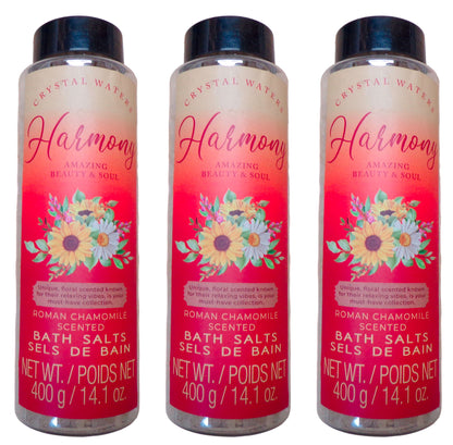Bath Salts Roman Chamomile Scented Harmony Amazing Beauty & Saul 400g. Set of 3