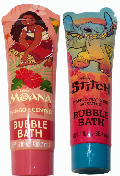 Disney Pixar - Moana & Stitch Character Scented Bubble Bath 2-Pack, 3 fl oz