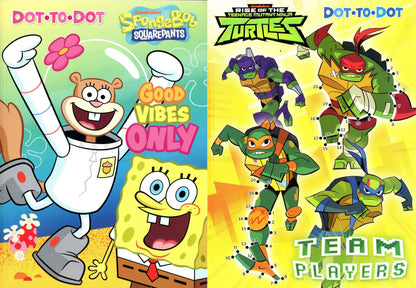 Nickelodeon Ninja Turtles & SpongeBob - Dot to Dot - Activity Books (Set of 2 Books)