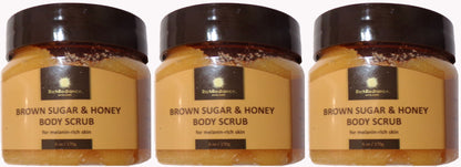 Rich Radiance Skin Care Brown Sugar & Honey Body Scrub 6 oz. (Set of 3)