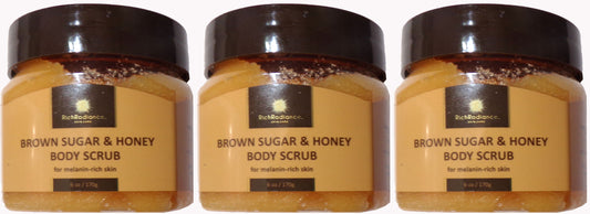 Rich Radiance Skin Care Brown Sugar & Honey Body Scrub 6 oz. (Set of 3)