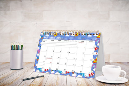 2026-2027 18 Months Standing Flip Desk Calendar Desktop Planner 014