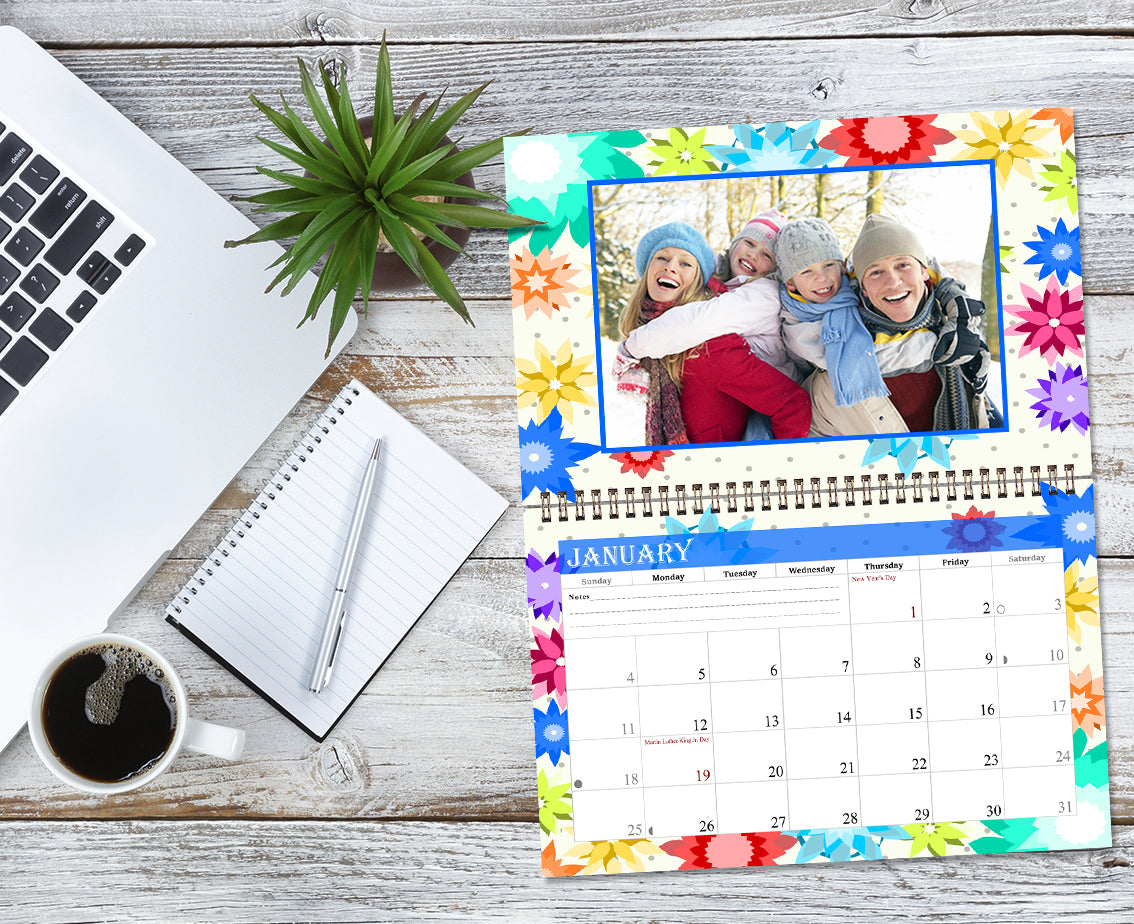 2027 Photo Frame Wall Spiral-Bound Calendar (Add Your Own Photos) - 12 Months Desktop/Wall Calendar/Planner - (Edition #01)