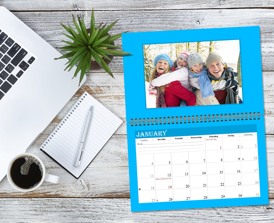Personalized Custom 12 Months Calendar 2027 Collecting Memories Wall/Desktop/Planner Spiral-bound Mini 8.5x11 Inch (Add Your Own Photos) - Customized For Home, Office, Party, Birthday, Christmas Gift - Made in USA (Edition #05)