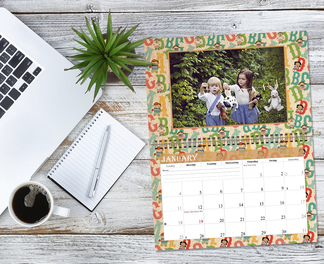 Personalized Custom 12 Months Calendar 2027 Collecting Memories Wall/Desktop/Planner Spiral-bound Mini 8.5x11 Inch (Add Your Own Photos) - Customized For Home, Office, Party, Birthday, Christmas Gift - Made in USA (Edition #10)