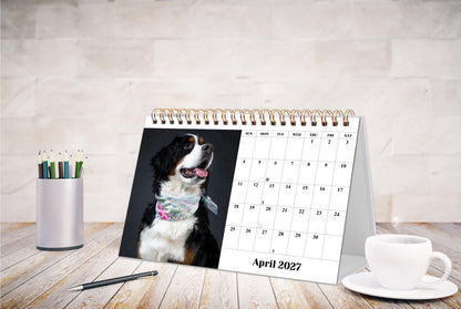 2027-12 Months Desk Calendar Desktop Planner with To-Do List (Dogs)