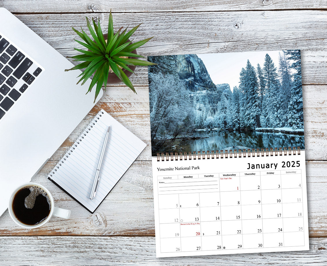 2025 Spiral-bound Wall Calendar (National Parks) - 12 Months Desktop/Wall Calendar/Planner (Copy) (Copy)