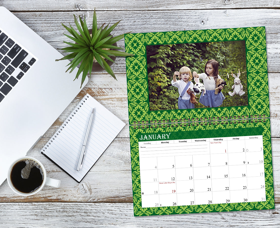 Personalized Custom 12 Months Calendar 2027 Collecting Memories Wall/Desktop/Planner Spiral-bound Mini 8.5x11 Inch (Add Your Own Photos) - Customized For Home, Office, Party, Birthday, Christmas Gift - Made in USA (Edition #06)