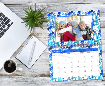 Personalized Custom 12 Months Calendar 2027 Collecting Memories Wall/Desktop/Planner Spiral-bound Mini 8.5x11 Inch (Add Your Own Photos) - Customized For Home, Office, Party, Birthday, Christmas Gift - Made in USA (Edition #12)