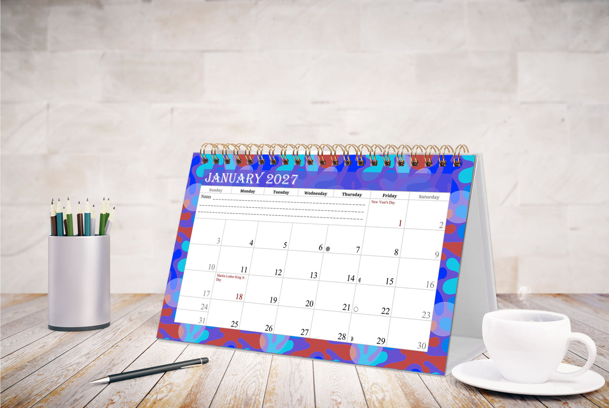 2026-2027 18 Months Standing Flip Desk Calendar Desktop Planner with To-Do List & Notes 03
