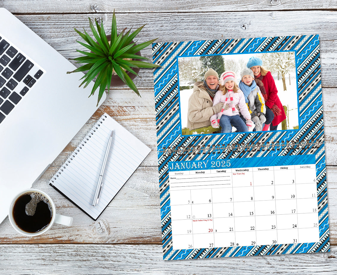 2025 Photo Frame Wall Spiral-bound Calendar (Add Your Own Photos) - 12 Months Desktop/Wall Calendar/Planner - (Edition #17)