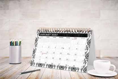 2027-12 Months Desk Calendar Desktop Planner with To-Do List & Notes 019