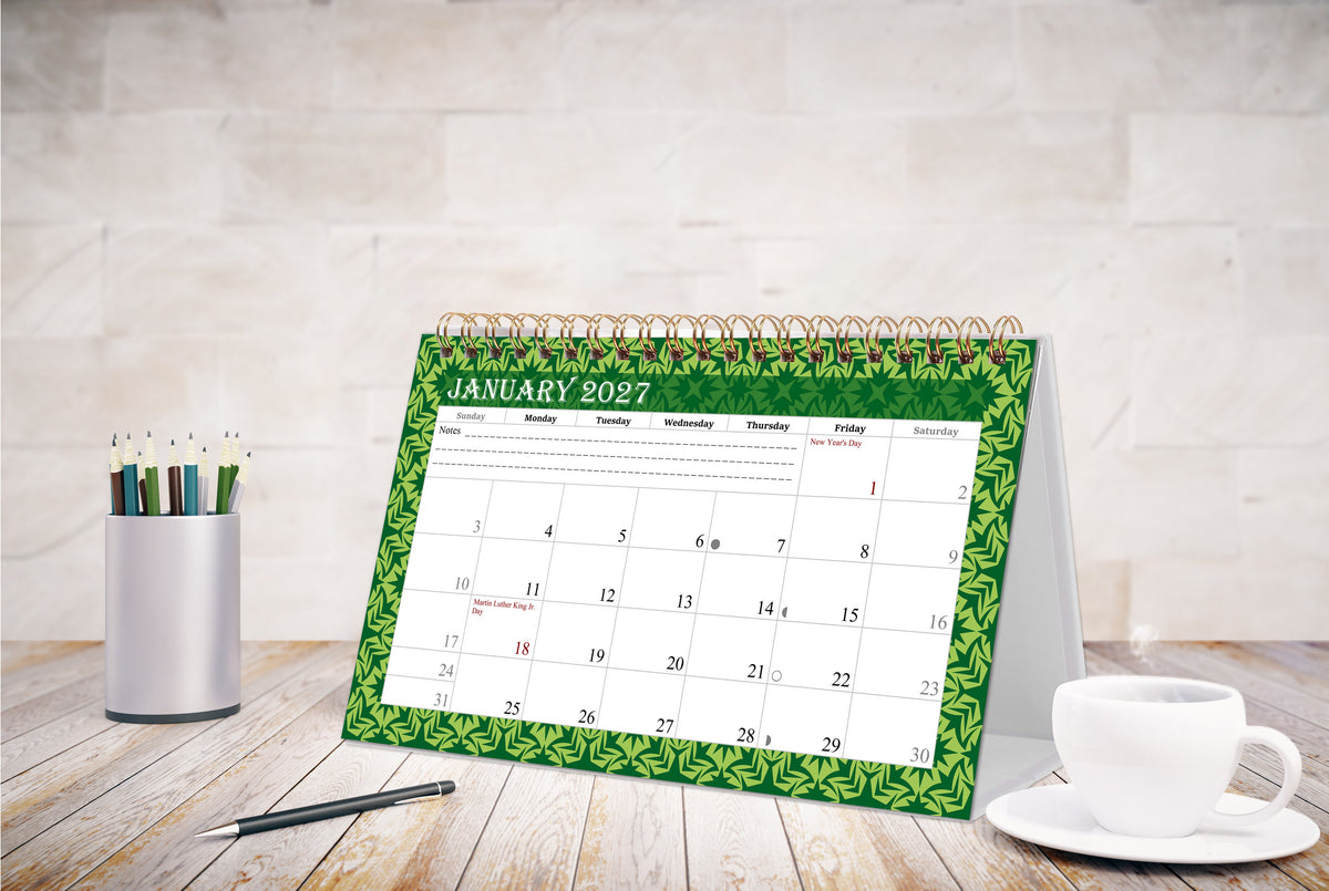 2027-12 Months Desk Calendar Desktop Planner with To-Do List & Notes 06