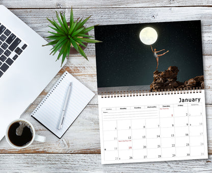 2026 Spiral-bound Wall Calendar (Moons) - 12 Months Desktop/Wall Calendar/Planner