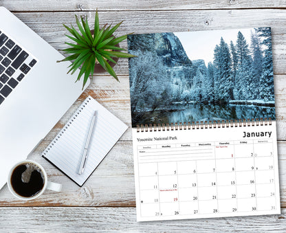 2026 Spiral-bound Wall Calendar (National Park) - 12 Months Desktop/Wall Calendar/Planner
