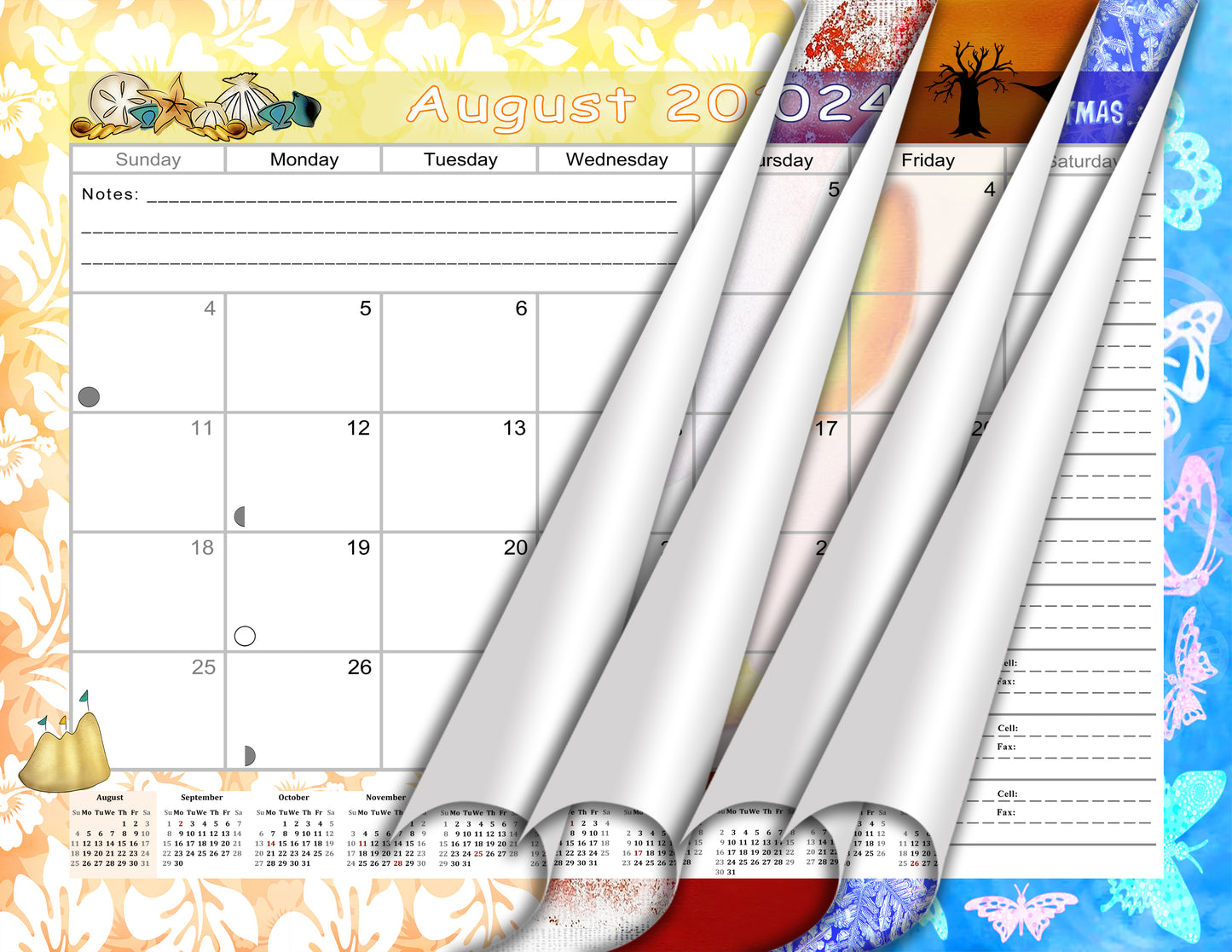 2024-2025 Academic Year 12 Months Student Calendar/Planner for Wall & Desk & 3-Ring Binder, for School, Teacher, Student (Edition #03)