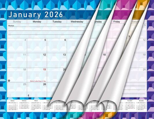 2025-2026 Monthly Spiral-Bound Wall / Desk Calendar - Desktop / Wall Blotter Calendar / Planner - (Edition #03)