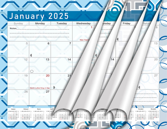 2024 - 2025 Student Calendar/Planner for 3-Ring Binder, Desk, or Wall - v004