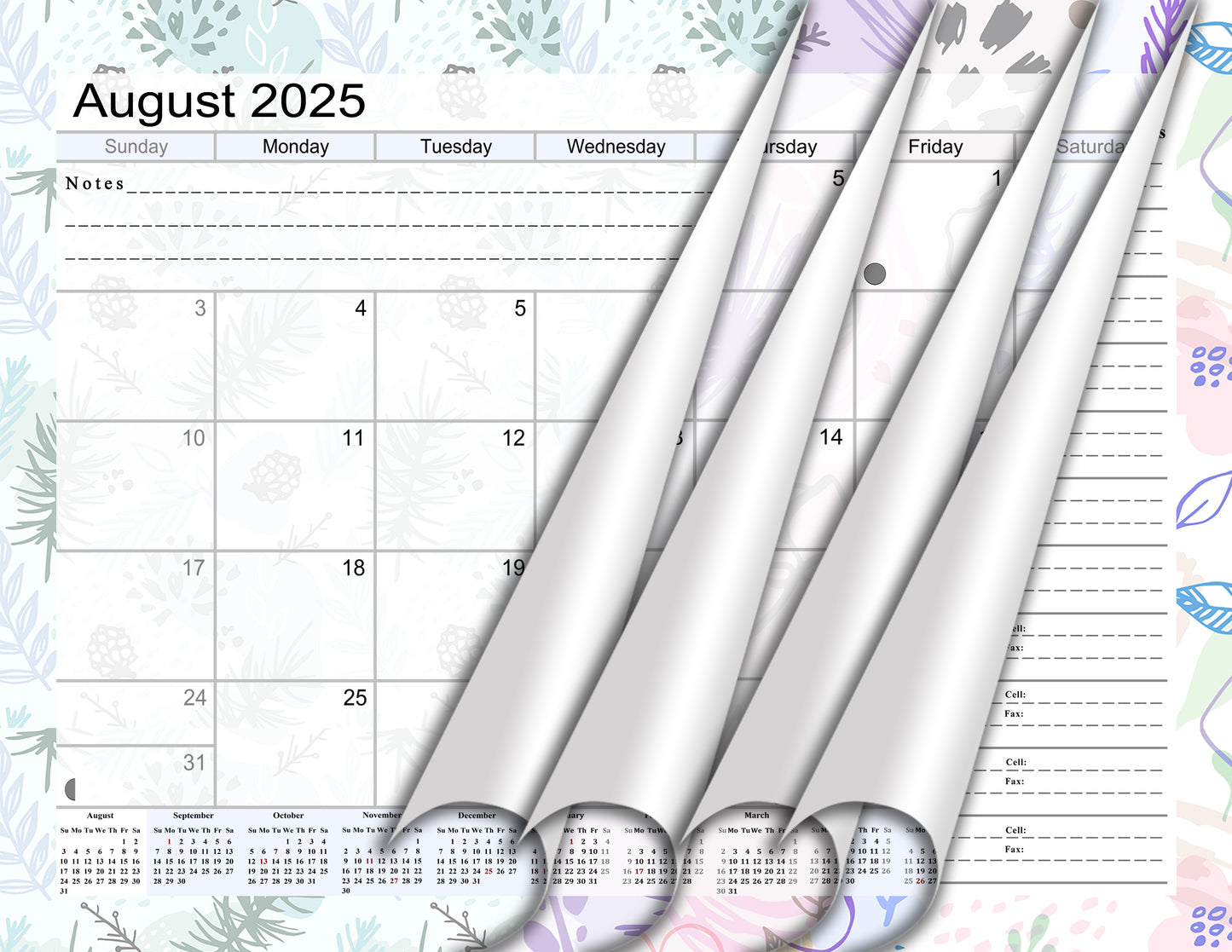 2025 - 2026 Academic Year 12 Months Student Calendar 3-Ring Binder (Edition #01)