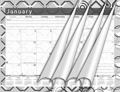 2027 Monthly Magnetic/Desk Calendar - 12 Months Desktop/Wall Calendar/Planner B&W- (#04)