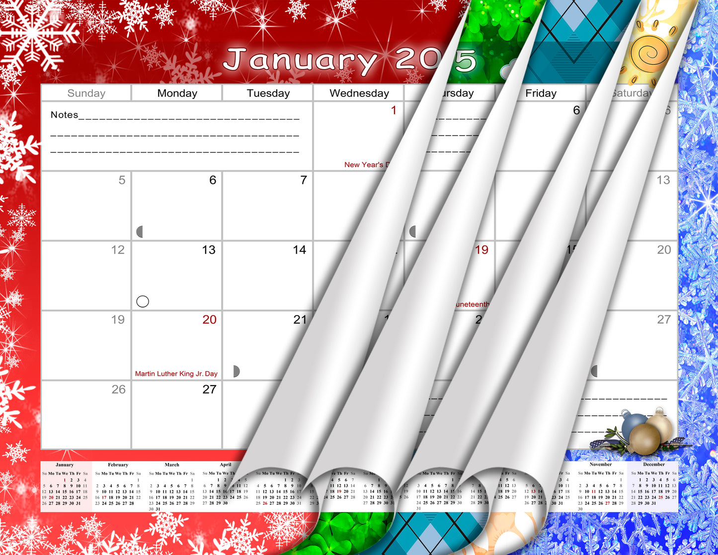 2024-2025 Monthly Spiral-Bound Wall / Desk Calendar - Desktop / Wall Blotter Calendar / Planner - (Edition #29)