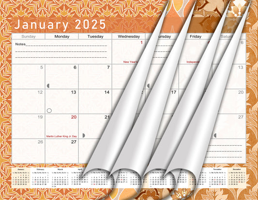 2024 - 2025 Student Calendar/Planner for 3-Ring Binder, Desk, or Wall - v025