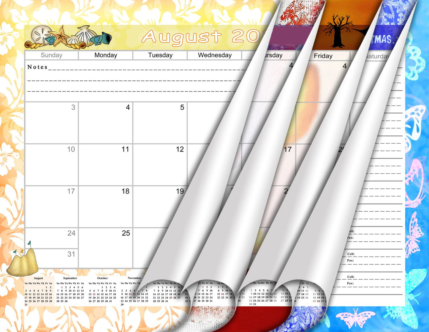 2026 - 2027 Academic Year 12 Months Student Calendar / College Planner for 3-Ring Binder, Desk or Wall -School Supplies - Made in USA -v003