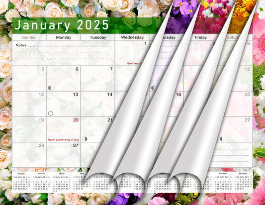 2024 - 2025 Student Calendar/Planner for 3-Ring Binder, Desk, or Wall - v023