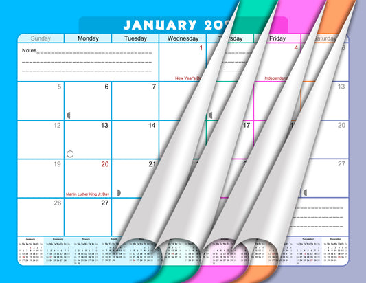 2024 - 2025 Student Calendar/Planner for 3-Ring Binder, Desk, or Wall - v007
