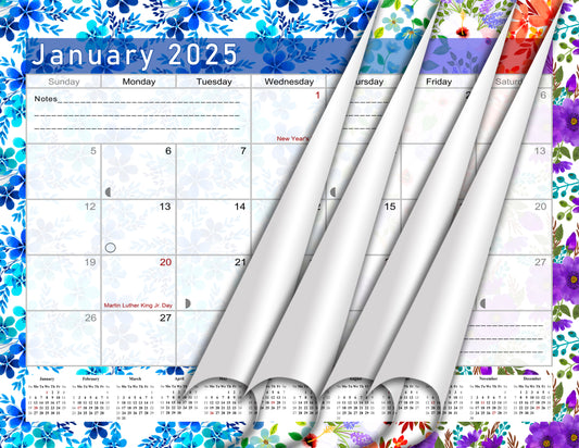 2024 - 2025 Student Calendar/Planner for 3-Ring Binder, Desk, or Wall - v022