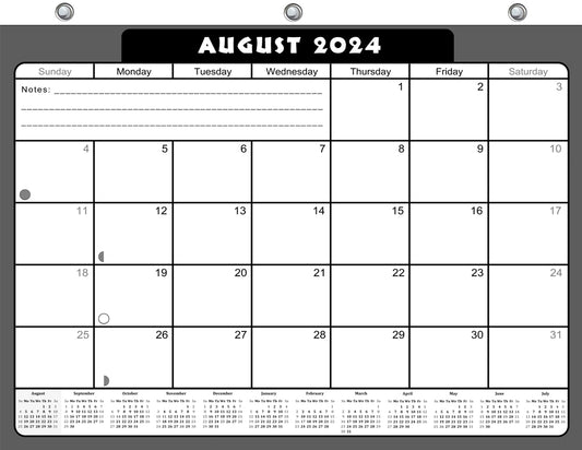 2024-2025 Academic Year 12 Months Student Calendar/Planner for 3-Ring Binder, Desk or Wall -v023