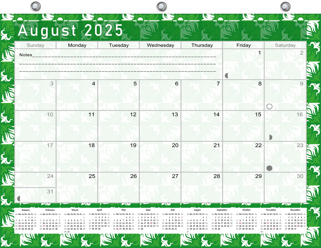 2025 - 2026 Academic Year 12 Months Student Calendar / College Planner for 3-Ring Binder, Desk or Wall -School Supplies - Made in USA (Edition #016)