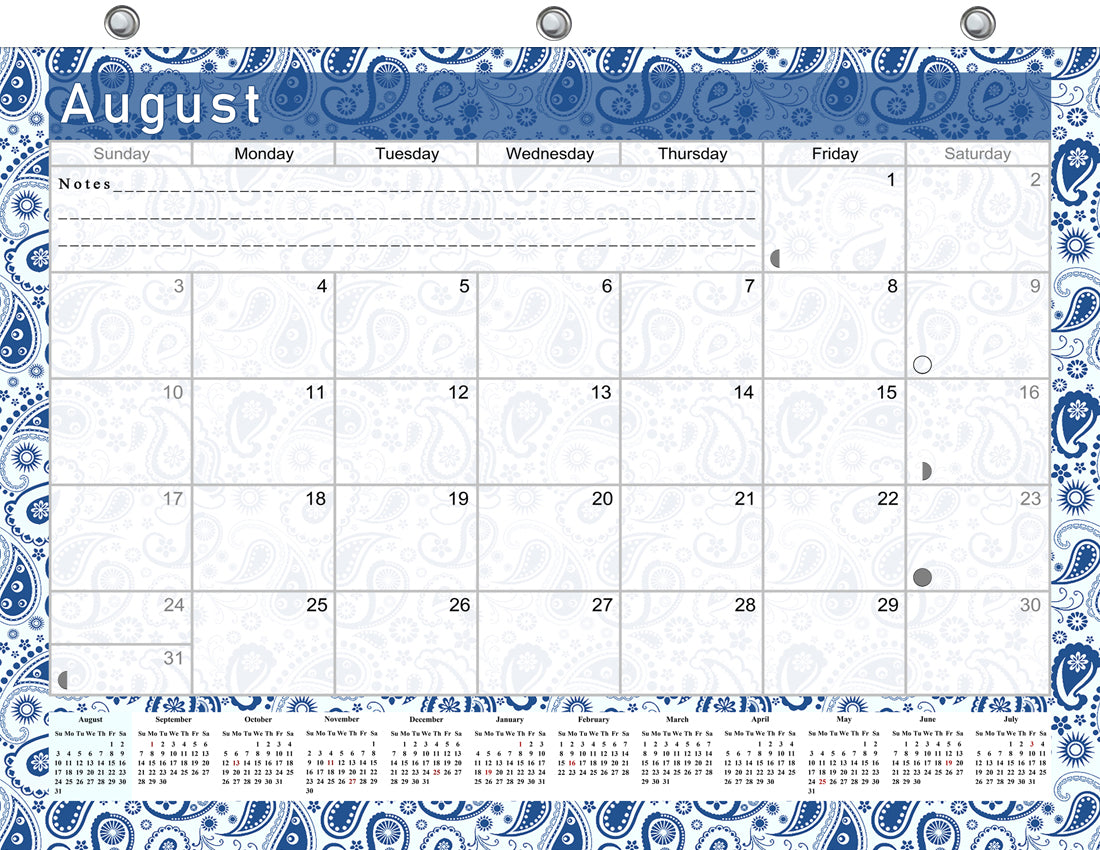 2026 - 2027 Academic Year 12 Months Student Calendar / College Planner for 3-Ring Binder, Desk or Wall -School Supplies - Made in USA (Edition #019)