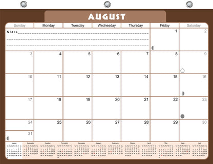 2026 - 2027 Academic Year 12 Months Student Calendar / College Planner for 3-Ring Binder, Desk or Wall -School Supplies - Made in USA -v022