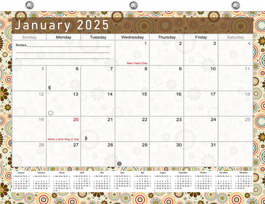 2024 - 2025 Student Calendar/Planner for 3-Ring Binder, Desk, or Wall - v020