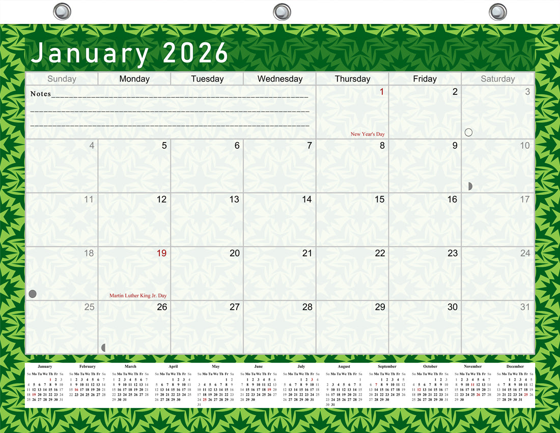 2025 - 2026 Student Calendar/Planner for 3-Ring Binder, Desk, or Wall - v016