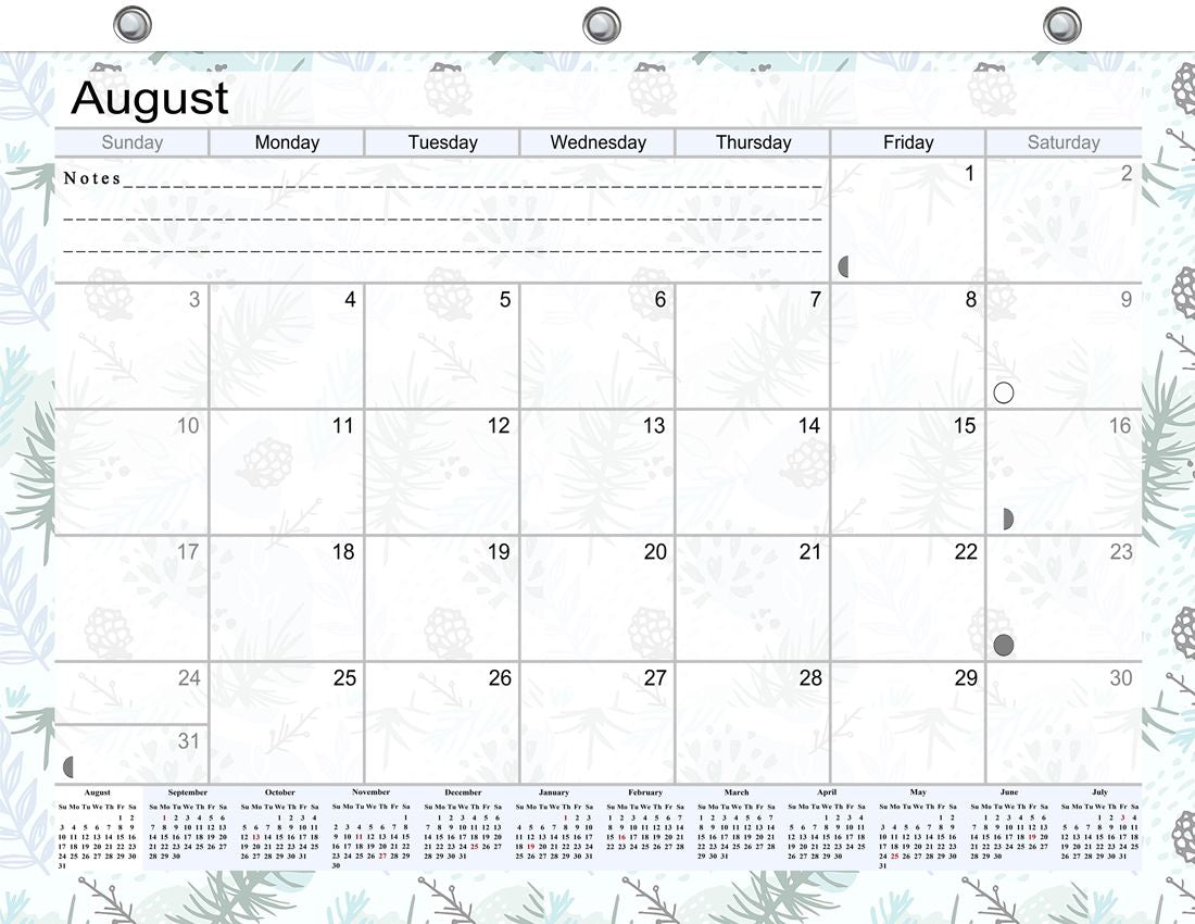 2026 - 2027 Academic Year 12 Months Student Calendar / College Planner for 3-Ring Binder, Desk or Wall -School Supplies - Made in USA - Edition v001)