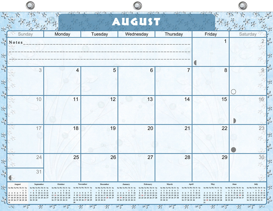 2026 - 2027 Academic Year 12 Months Student Calendar / College Planner for 3-Ring Binder, Desk or Wall -School Supplies - Made in USA (Edition #11)