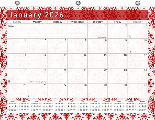 2025 - 2026 Student Calendar/Planner for 3-Ring Binder, Desk, or Wall - v005