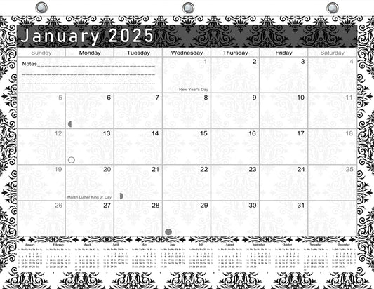 2024 - 2025 Student Calendar/Planner for 3-Ring Binder, Desk, or Wall - v008