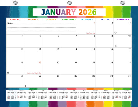 2025 - 2026 Student Calendar/Planner for 3-Ring Binder, Desk, or Wall - v027