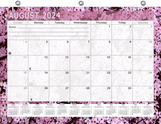 2024-2025 Academic Year 12 Months Student Calendar/Planner for 3-Ring Binder, Desk or Wall -v021